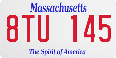 MA license plate 8TU145