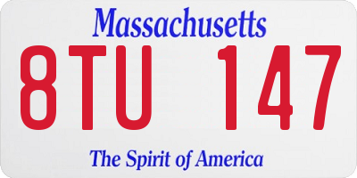 MA license plate 8TU147