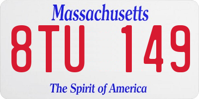 MA license plate 8TU149