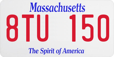 MA license plate 8TU150