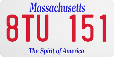 MA license plate 8TU151