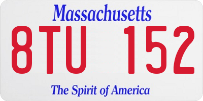 MA license plate 8TU152