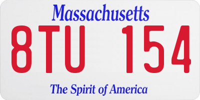 MA license plate 8TU154