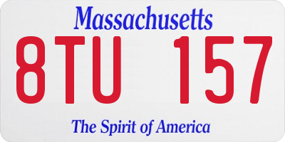 MA license plate 8TU157