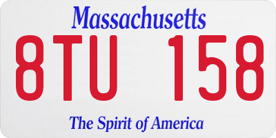 MA license plate 8TU158