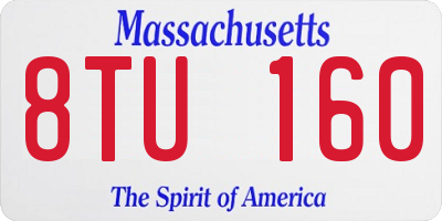 MA license plate 8TU160