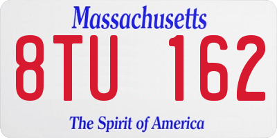 MA license plate 8TU162