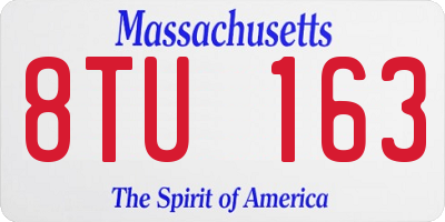 MA license plate 8TU163
