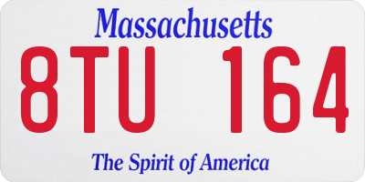 MA license plate 8TU164