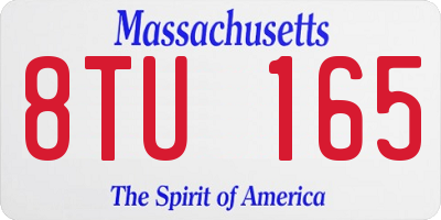 MA license plate 8TU165
