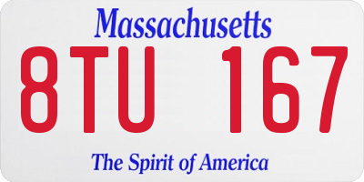 MA license plate 8TU167