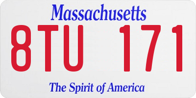 MA license plate 8TU171