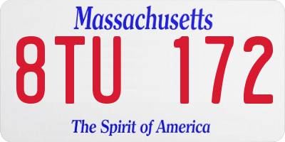 MA license plate 8TU172