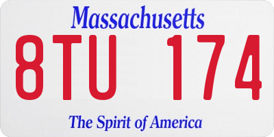 MA license plate 8TU174