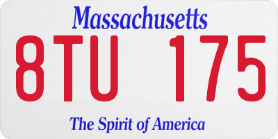 MA license plate 8TU175