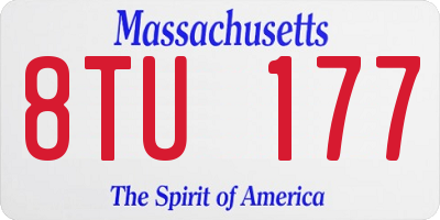 MA license plate 8TU177