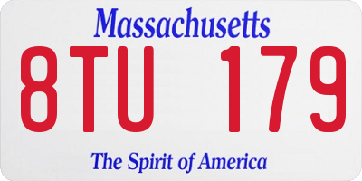 MA license plate 8TU179
