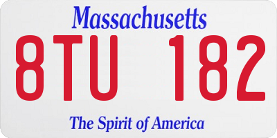 MA license plate 8TU182