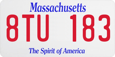 MA license plate 8TU183