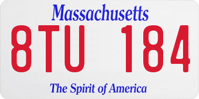 MA license plate 8TU184