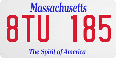 MA license plate 8TU185