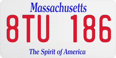 MA license plate 8TU186