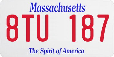 MA license plate 8TU187