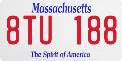 MA license plate 8TU188