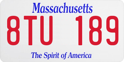MA license plate 8TU189