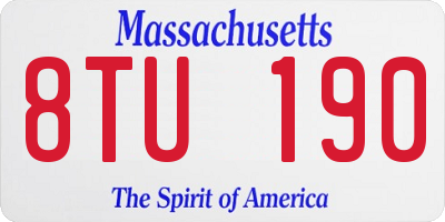 MA license plate 8TU190
