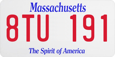 MA license plate 8TU191