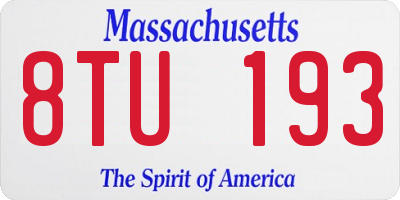 MA license plate 8TU193