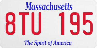 MA license plate 8TU195