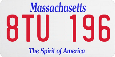 MA license plate 8TU196