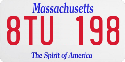 MA license plate 8TU198