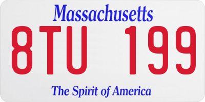 MA license plate 8TU199