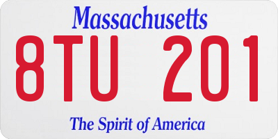 MA license plate 8TU201