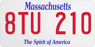 MA license plate 8TU210