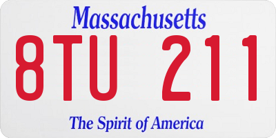 MA license plate 8TU211