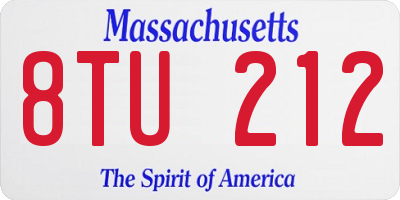 MA license plate 8TU212