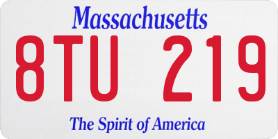 MA license plate 8TU219