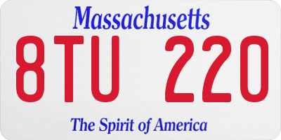 MA license plate 8TU220