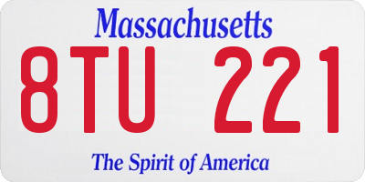 MA license plate 8TU221
