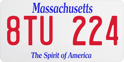 MA license plate 8TU224
