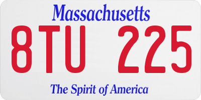 MA license plate 8TU225