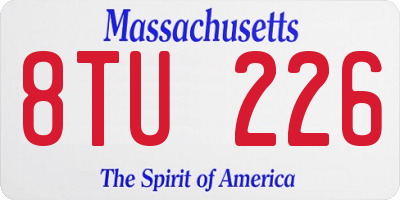 MA license plate 8TU226