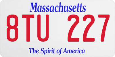MA license plate 8TU227