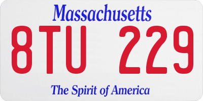 MA license plate 8TU229