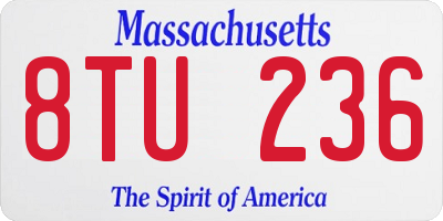 MA license plate 8TU236
