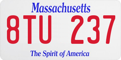 MA license plate 8TU237